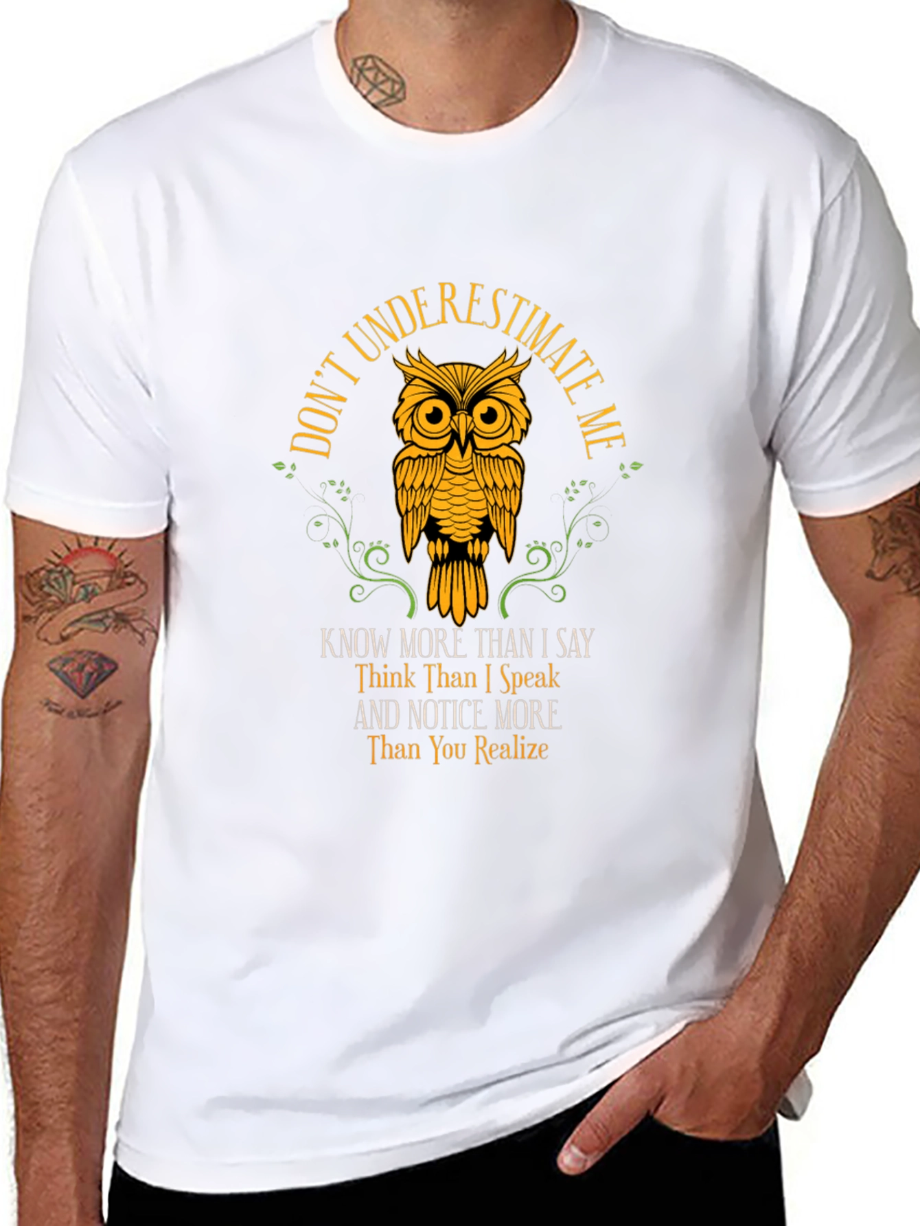 Dont Underestimate Me Owl Graphic Tee