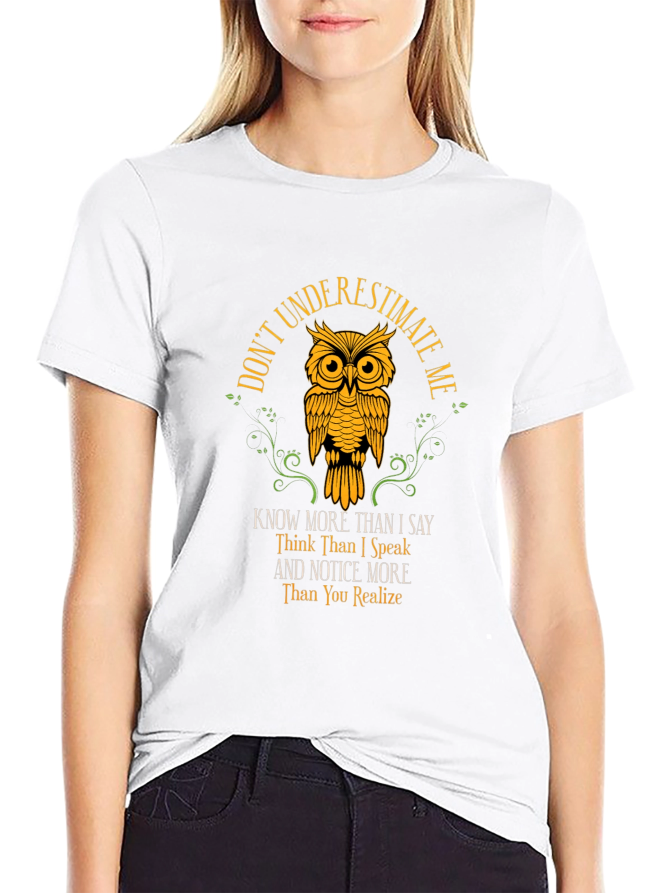 Dont Underestimate Me Owl Graphic Tee