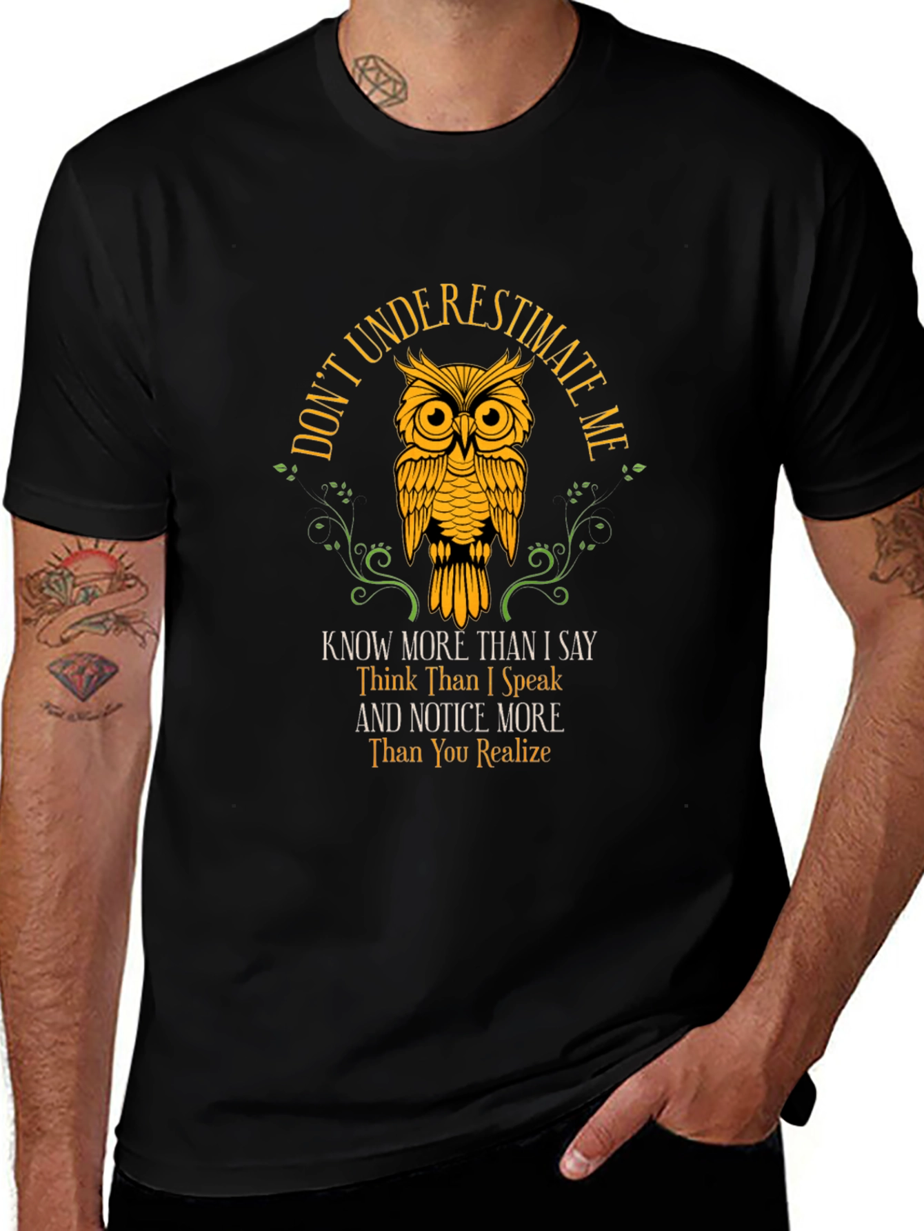 Dont Underestimate Me Owl Graphic Tee