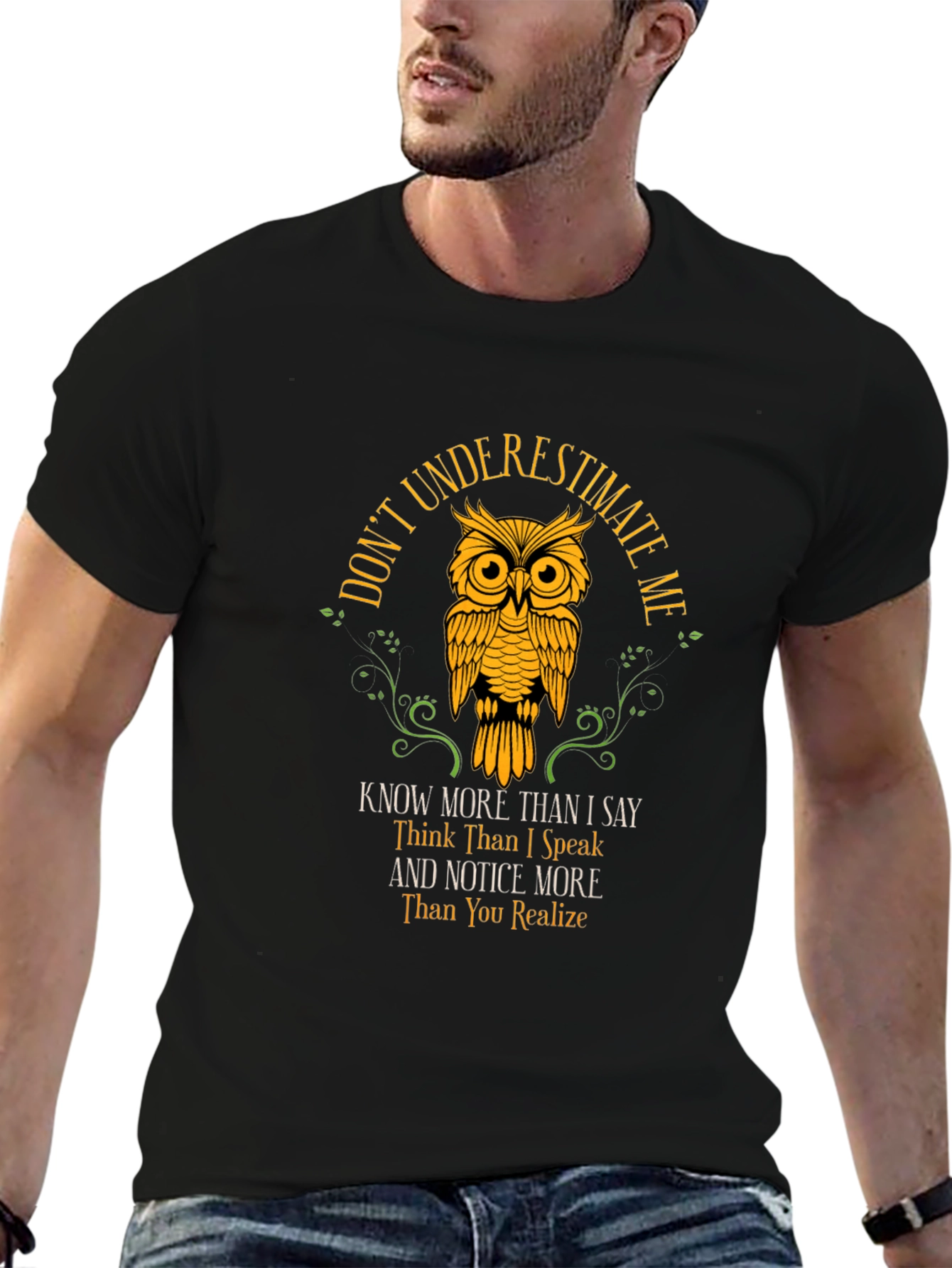 Dont Underestimate Me Owl Graphic Tee