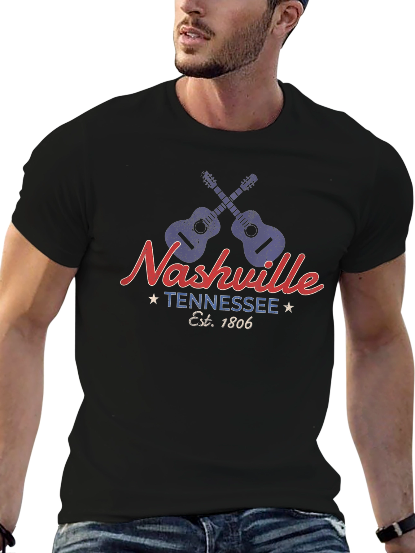 Nashville Tennessee Guitar Graphic Tee