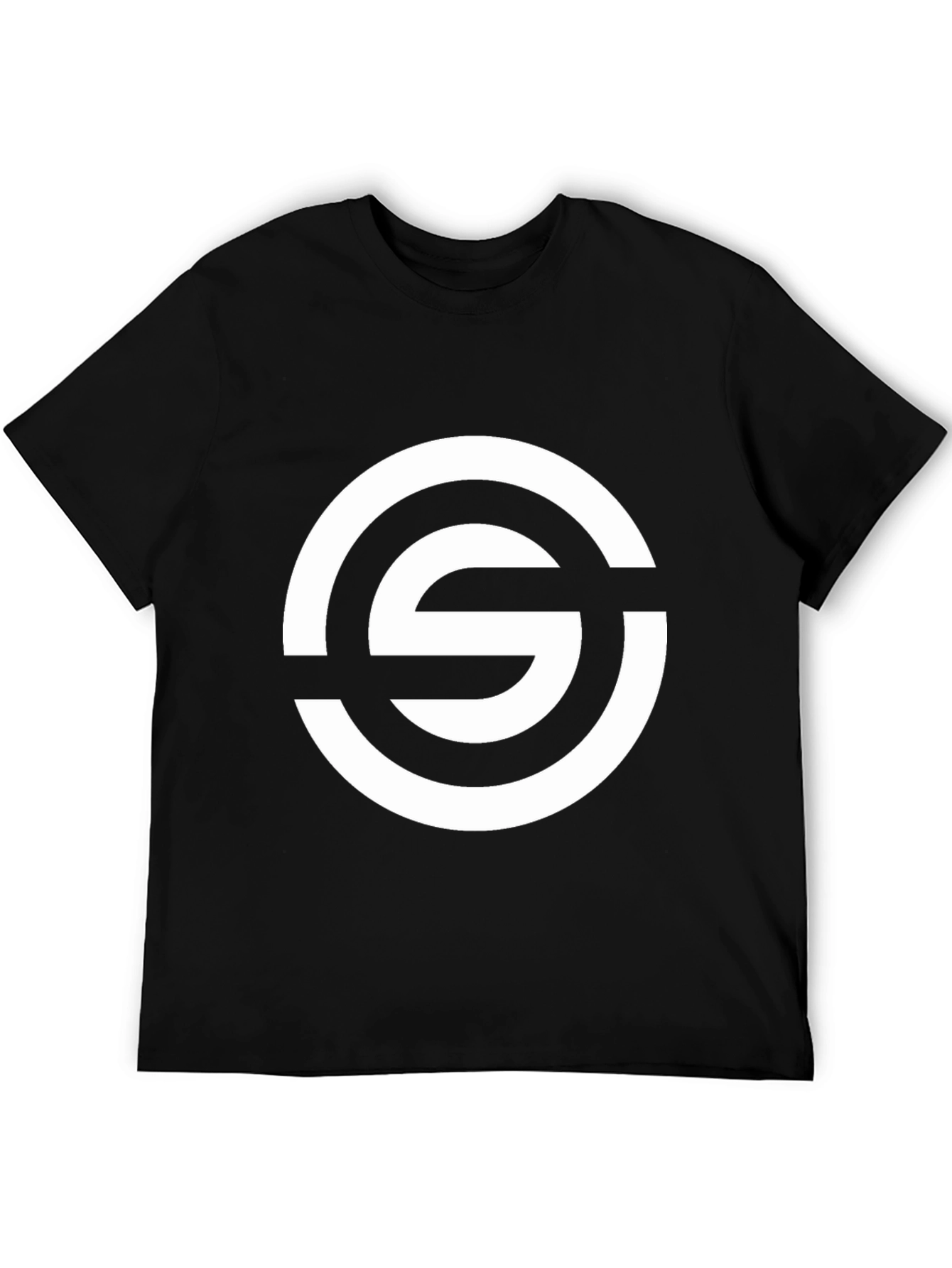 Stylish Black Tee with Bold Circle S Graphic