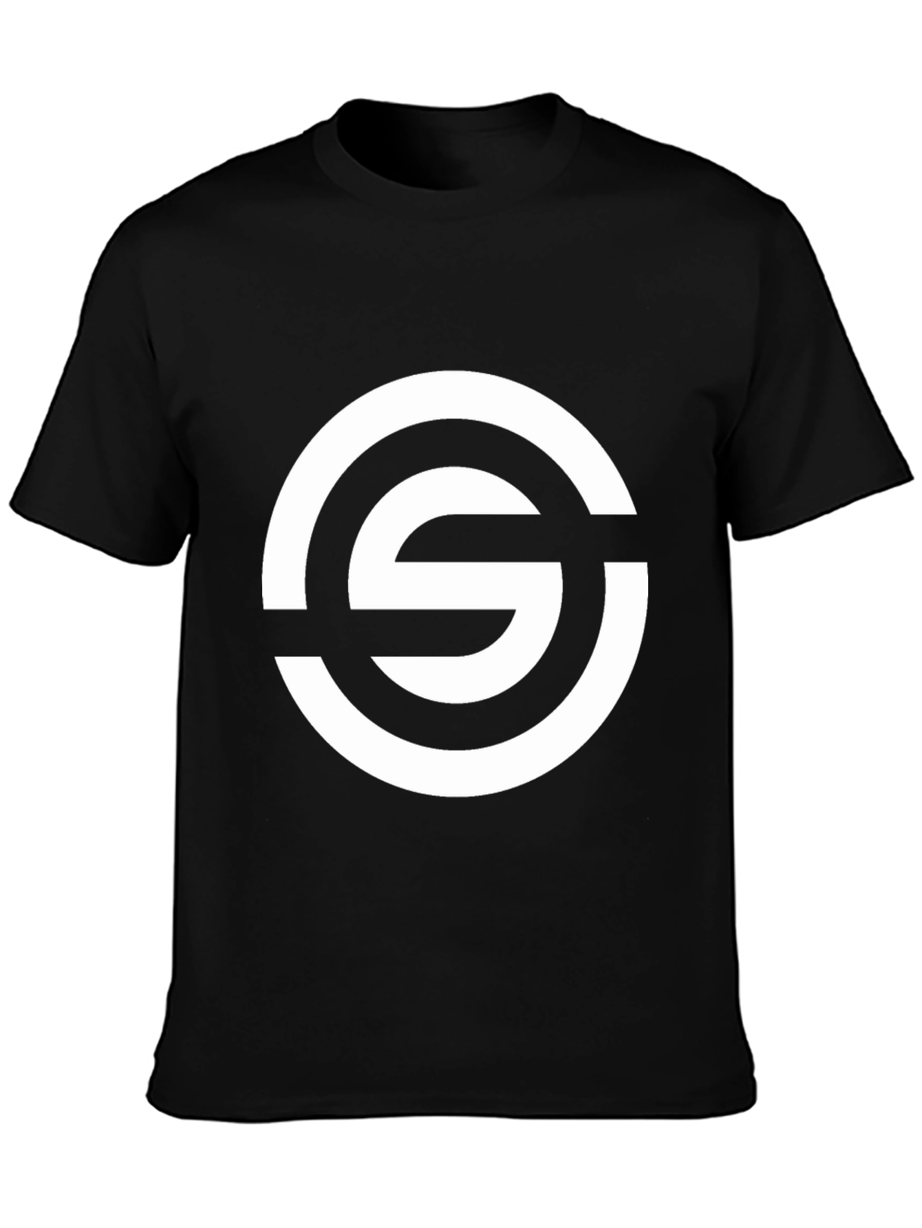 Stylish Black Tee with Bold Circle S Graphic