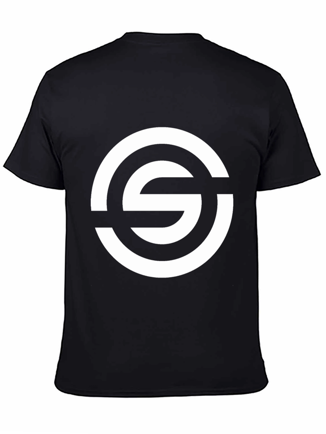 Stylish Black Tee with Bold Circle S Graphic