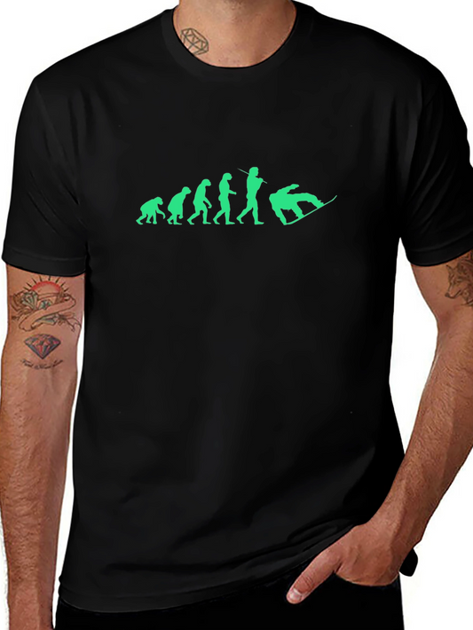 Evolution of Snowboarding T-Shirt - Black Cotton Tee