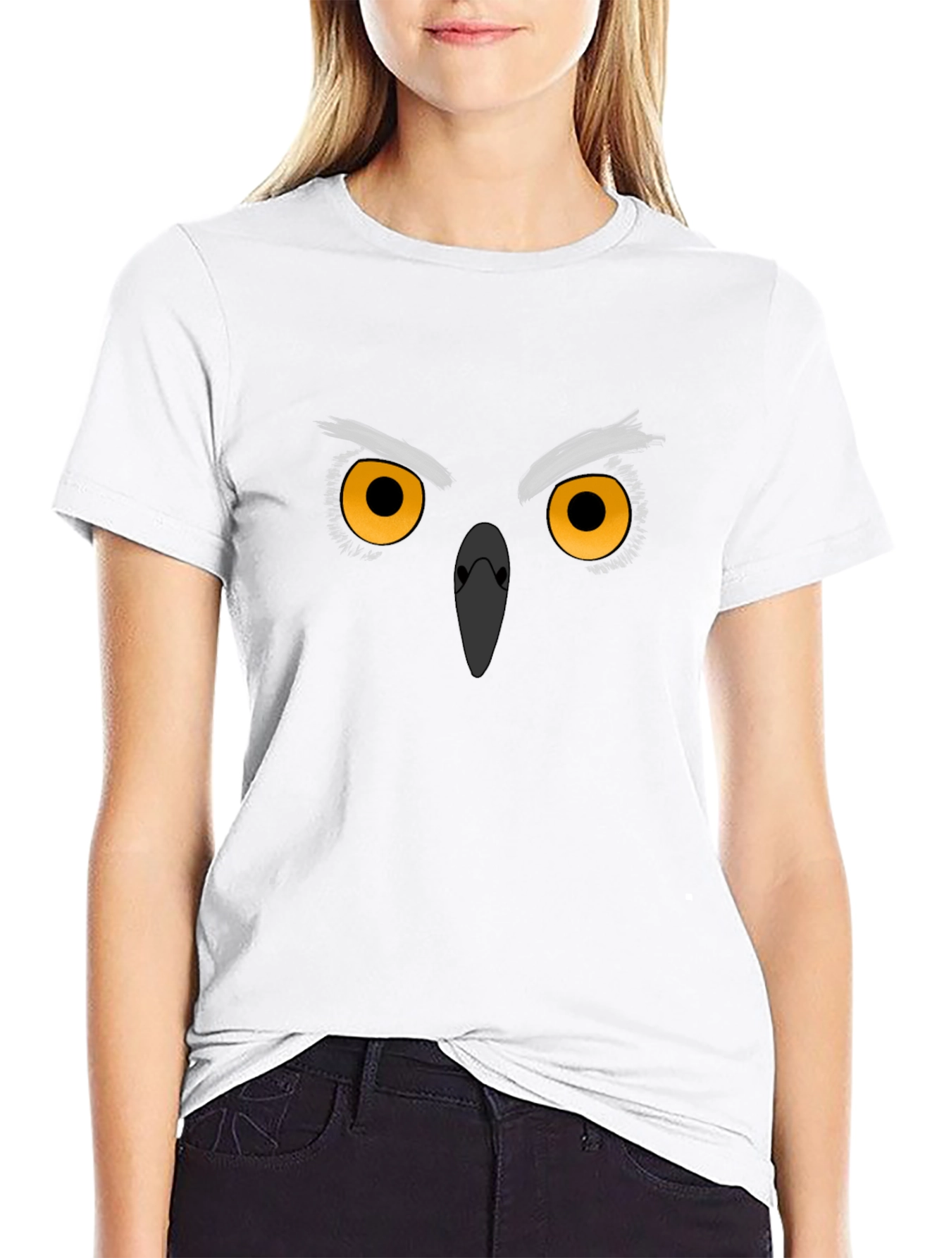 Owl Eyes Graphic Black T-Shirt