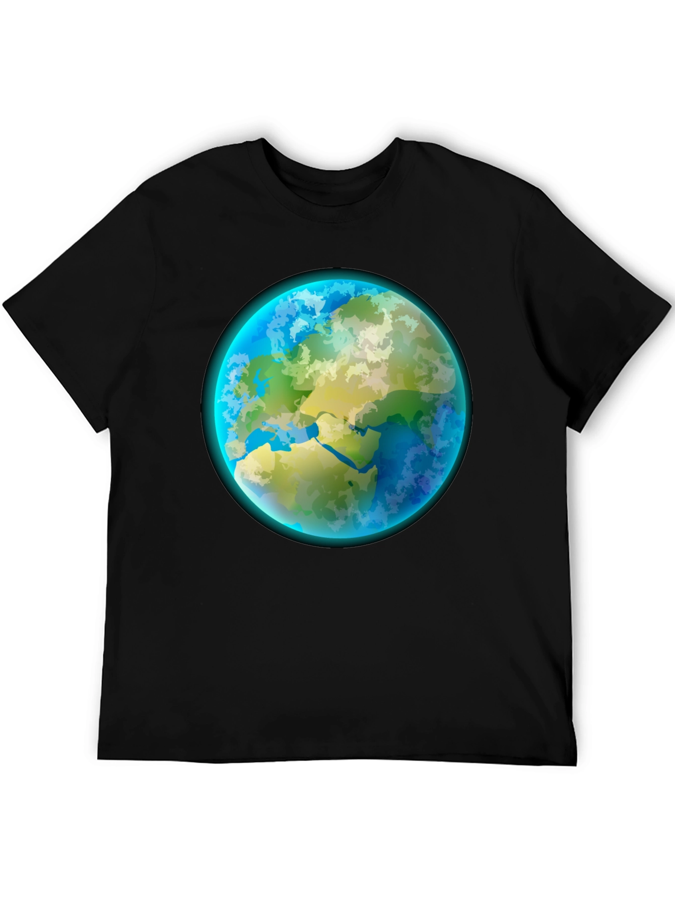 Earth Graphic Tee - Black Cotton Crew Neck Shirt