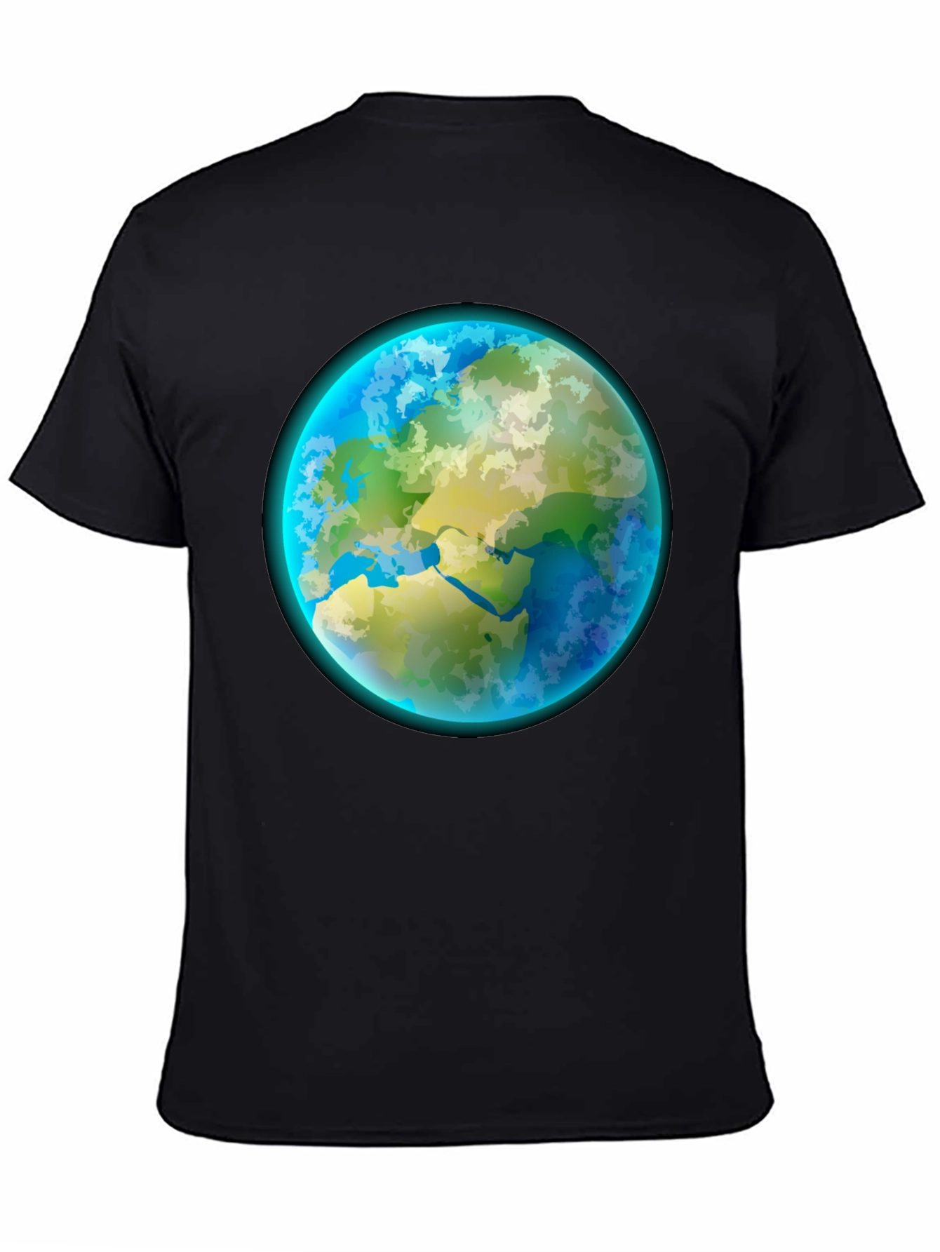 Earth Graphic Tee - Black Cotton Crew Neck Shirt