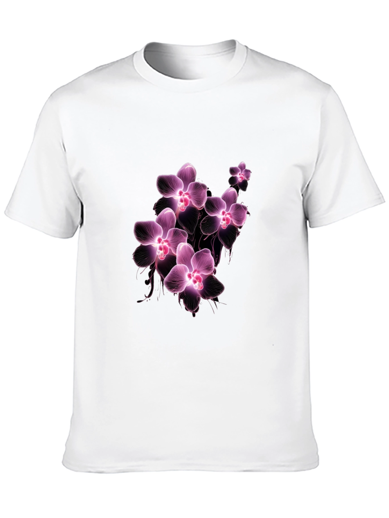 Floral Orchid T-Shirt - Black