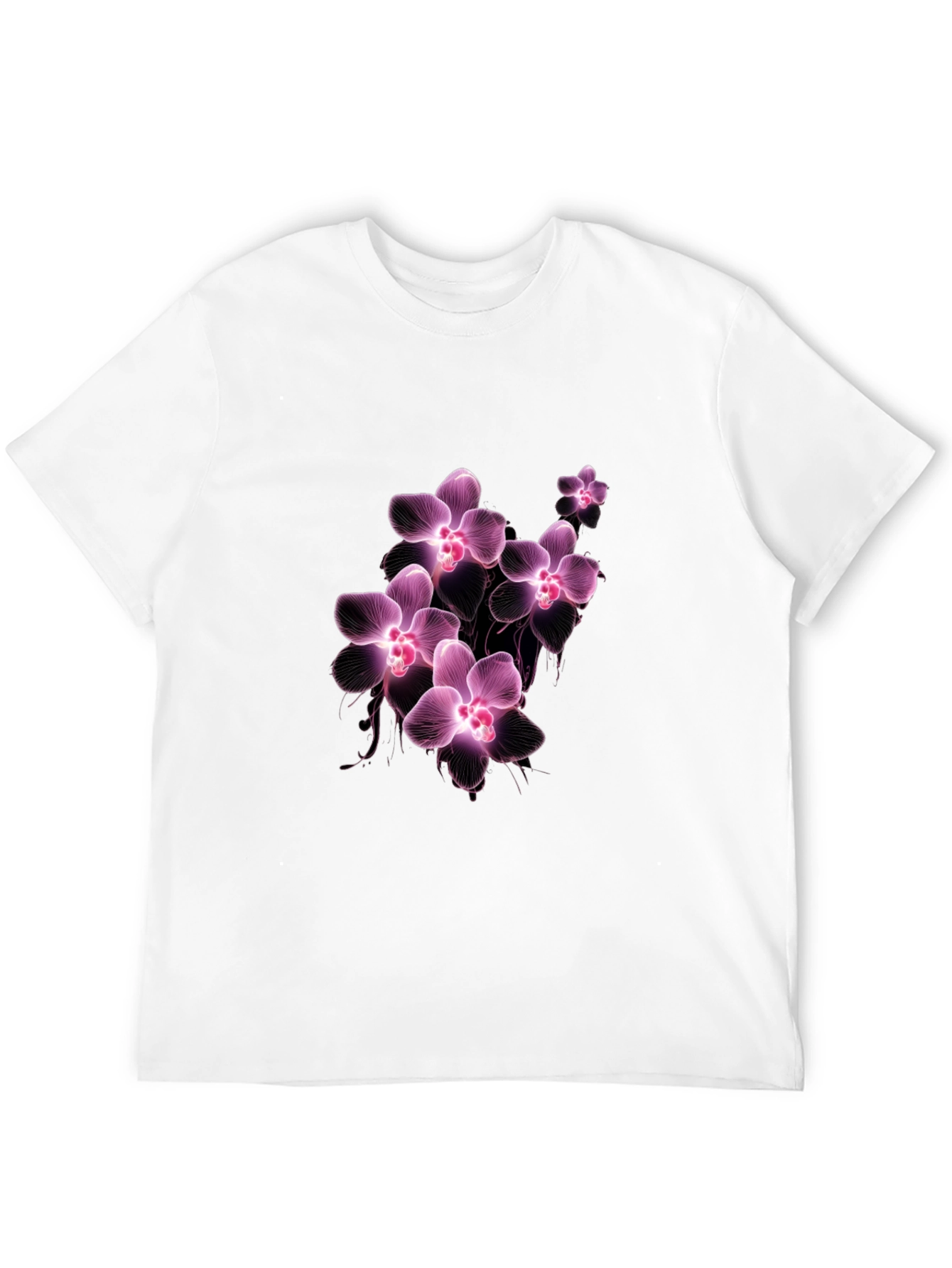 Floral Orchid T-Shirt - Black