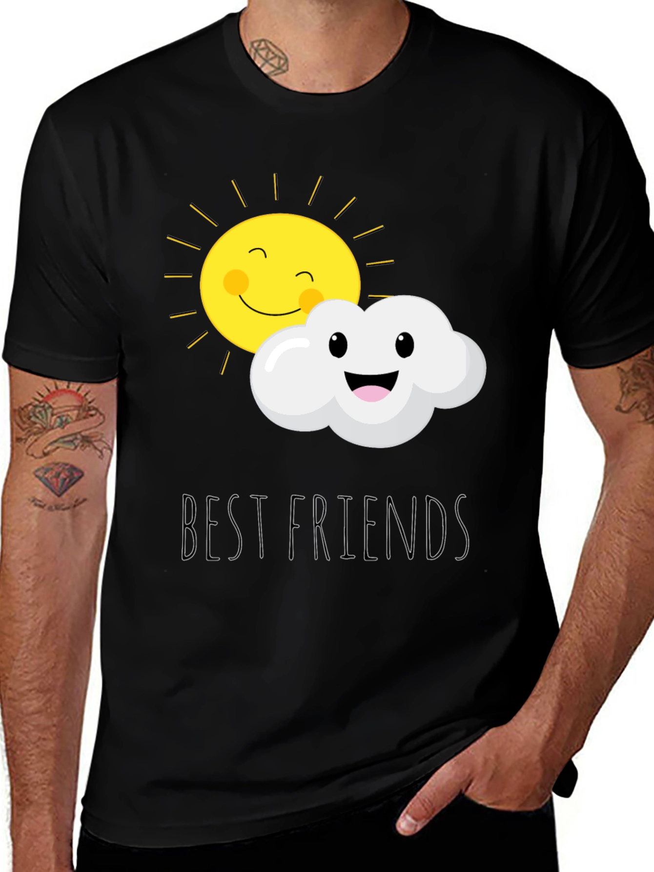 Best Friends Sun and Cloud Graphic T-Shirt
