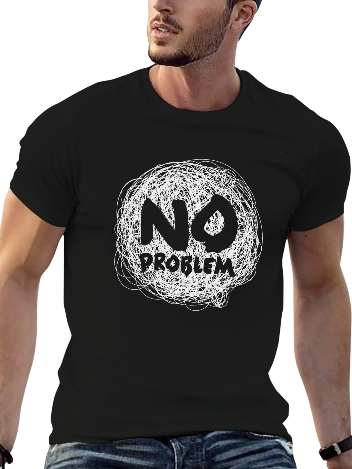 No Problem Black T-Shirt - Relaxed Fit