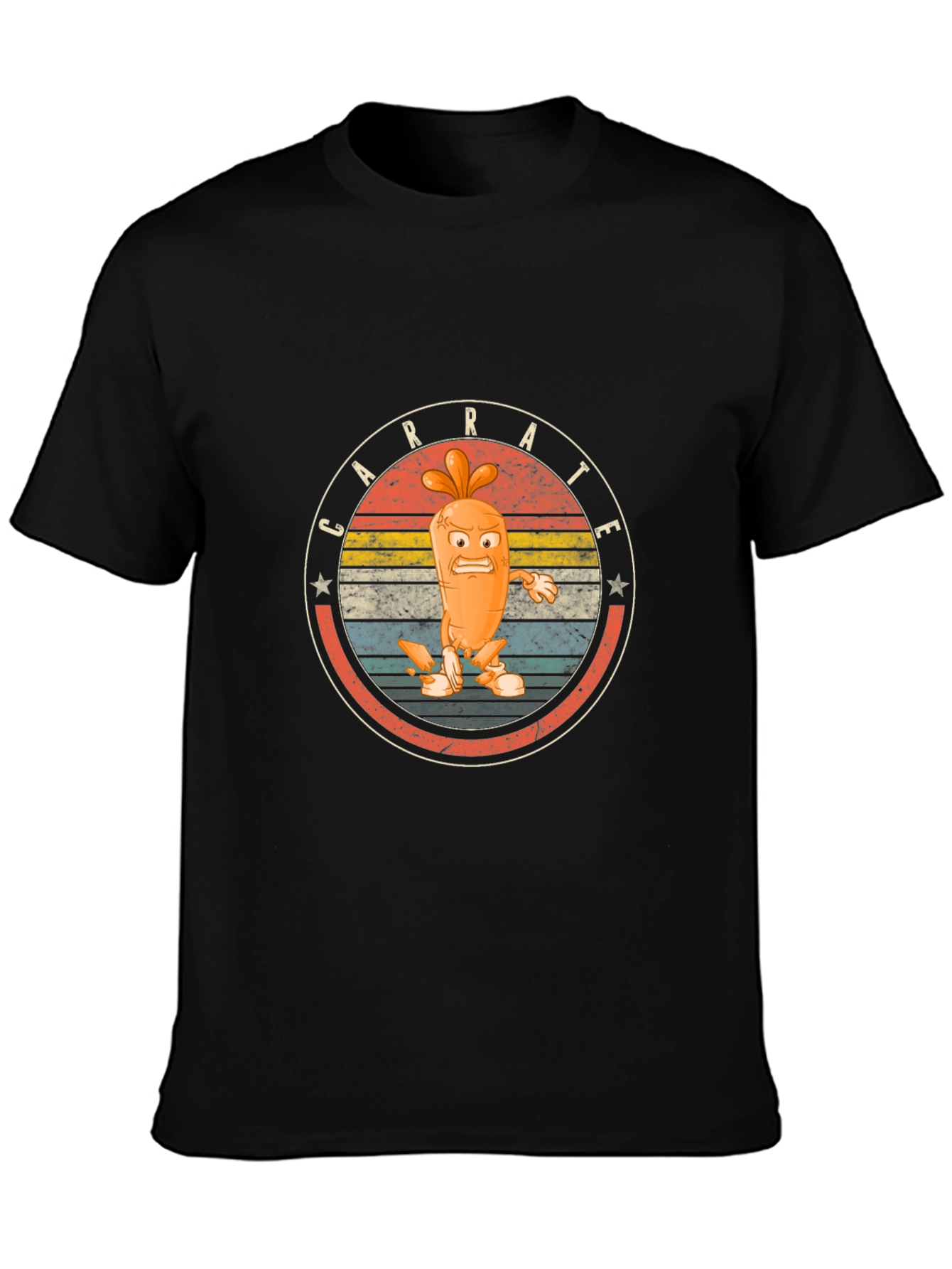 Carrot Karate Graphic Tee - Black Cotton T-Shirt