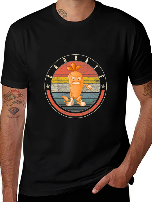Carrot Karate Graphic Tee - Black Cotton T-Shirt
