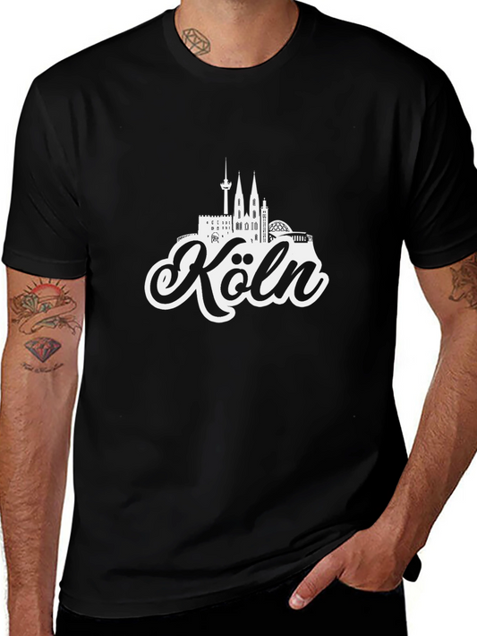 Cologne Germany Skyline Black T-Shirt