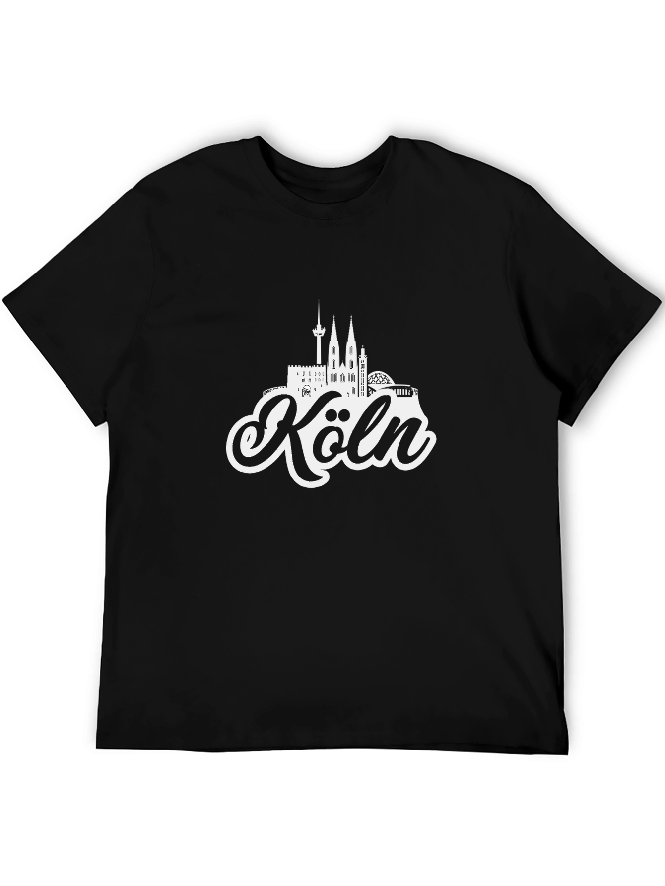 Cologne Germany Skyline Black T-Shirt
