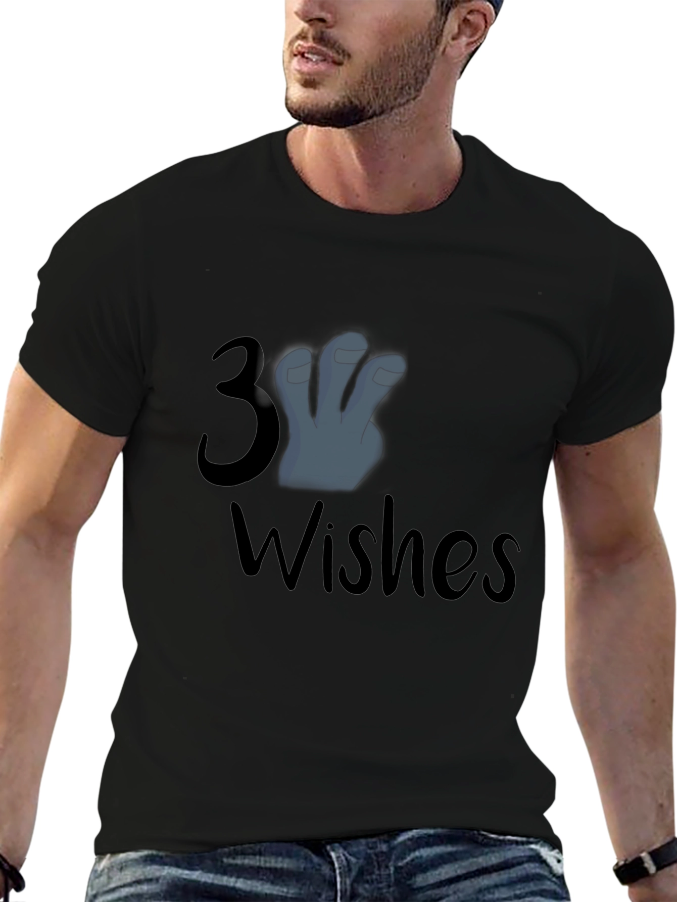 3 Wishes Graphic T-Shirt - Black