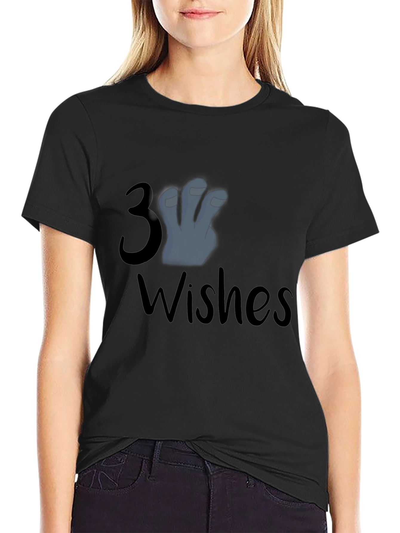 3 Wishes Graphic T-Shirt - Black
