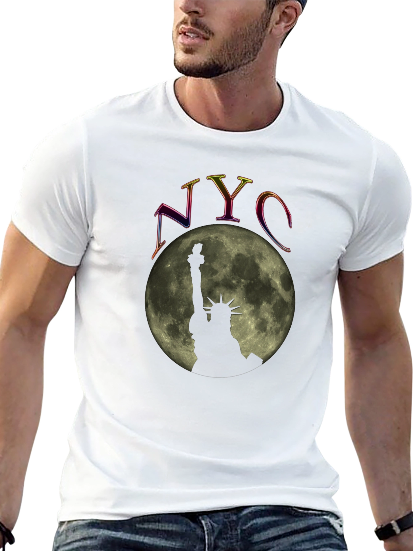 NYC Statue of Liberty Moon Graphic Tee