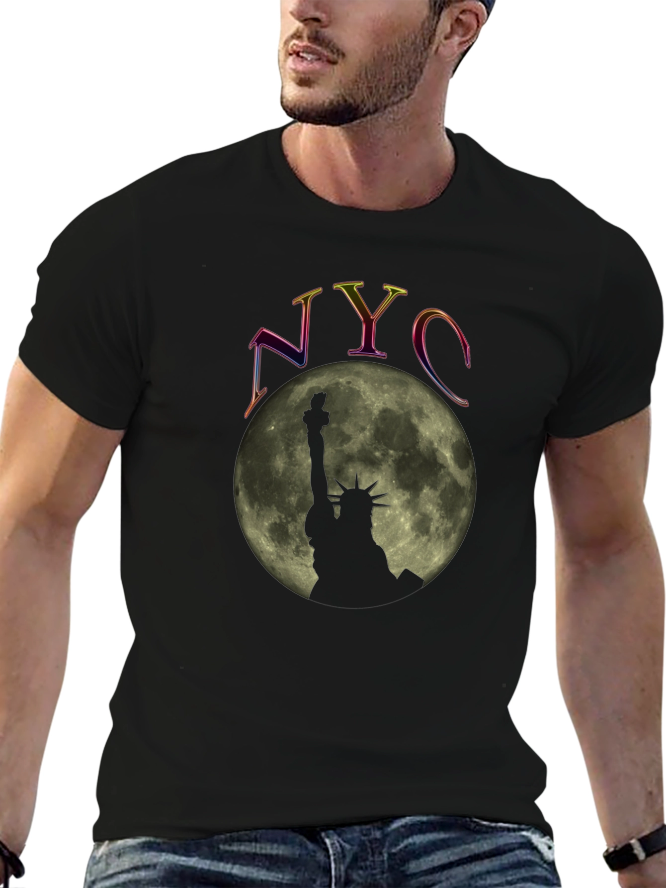 NYC Statue of Liberty Moon Graphic Tee