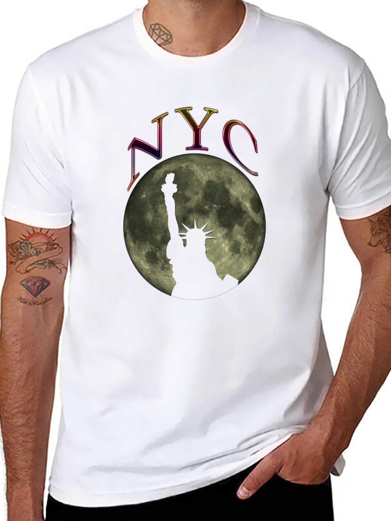 NYC Statue of Liberty Moon Graphic Tee