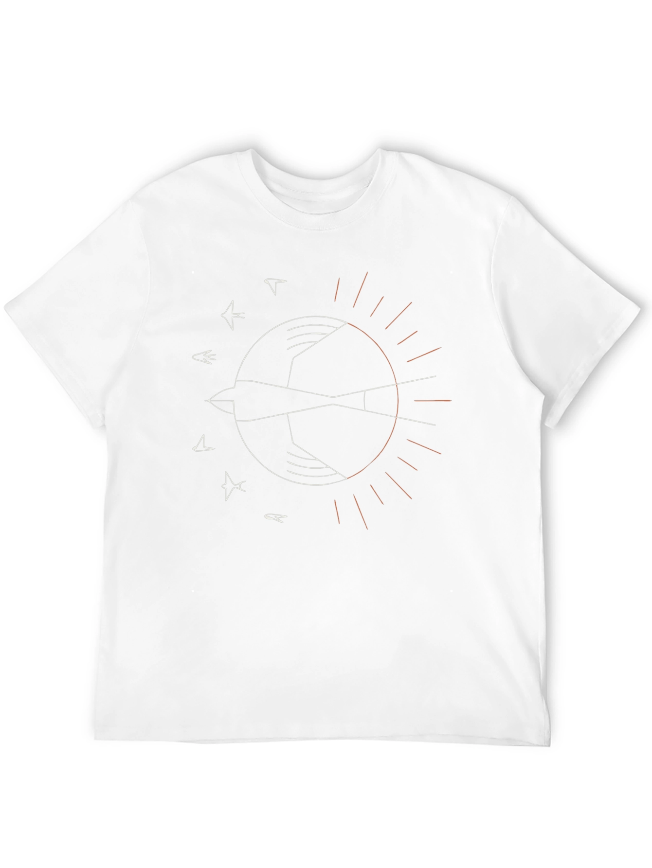Minimalist Swallow Graphic T-Shirt - Black