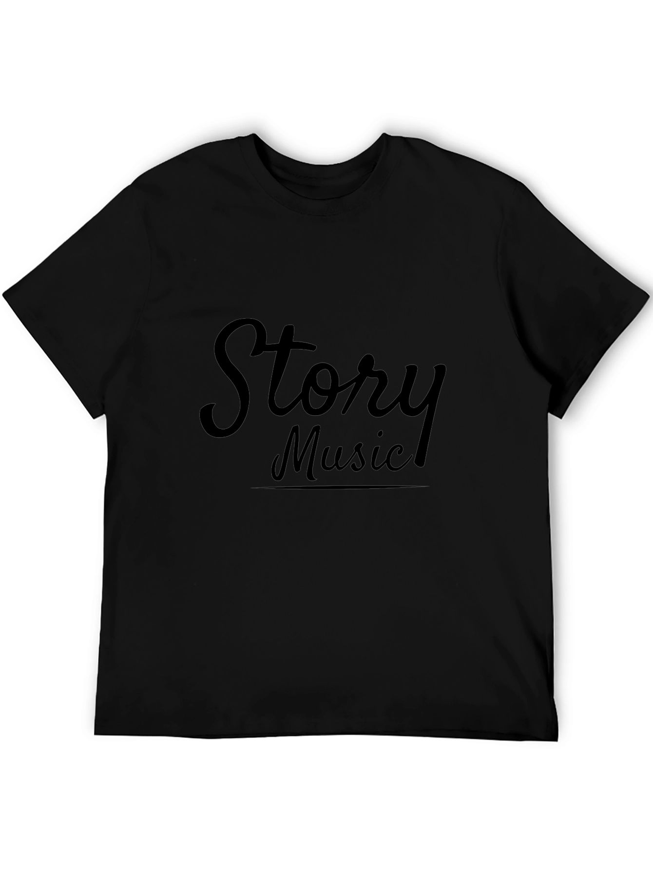 Story Music Graphic Tee - Casual Black T-Shirt
