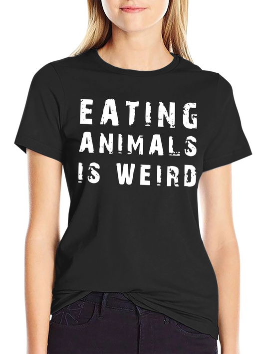 Eating Animals is Weird Black Graphic Tee