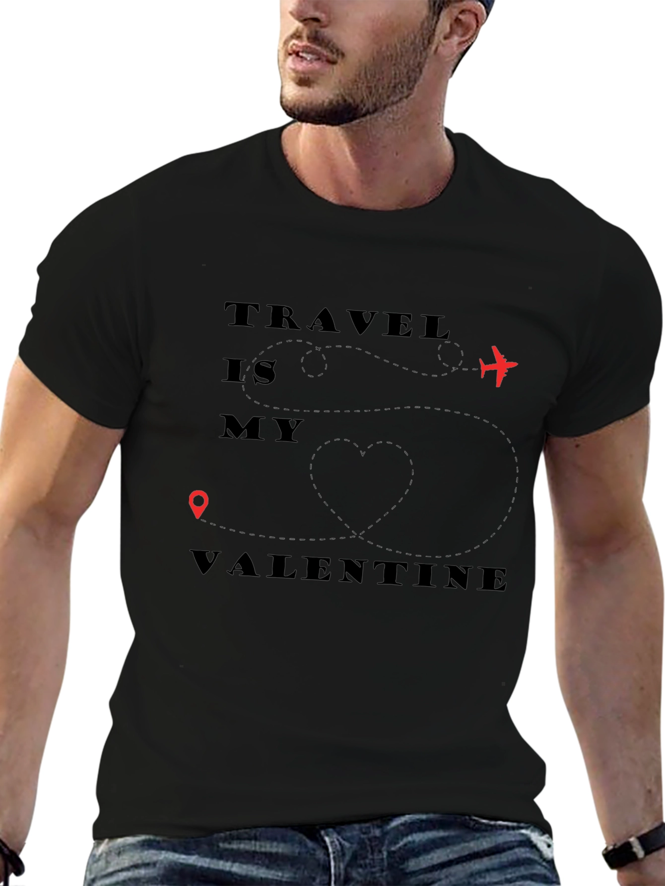 Travel is My Valentine Graphic T-Shirt