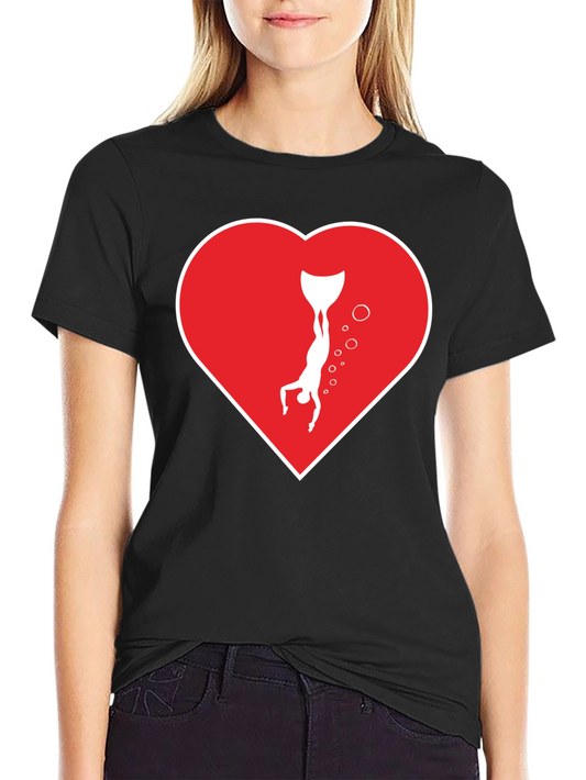 Freediving Heart T-Shirt - Love Scuba Diving!