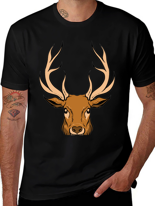 Deer Graphic T-Shirt - Black - Animal Lover Tee