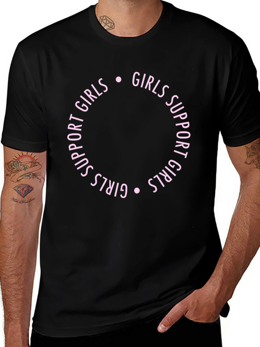 Girls Support Girls Graphic Tee - Black