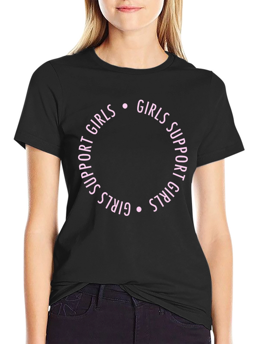 Girls Support Girls Graphic Tee - Black