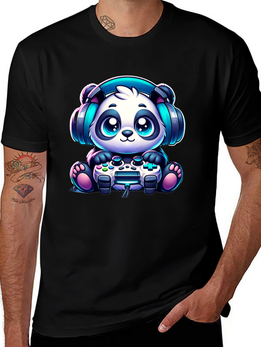 Gamer Panda T-Shirt - Cute & Comfy Black Tee