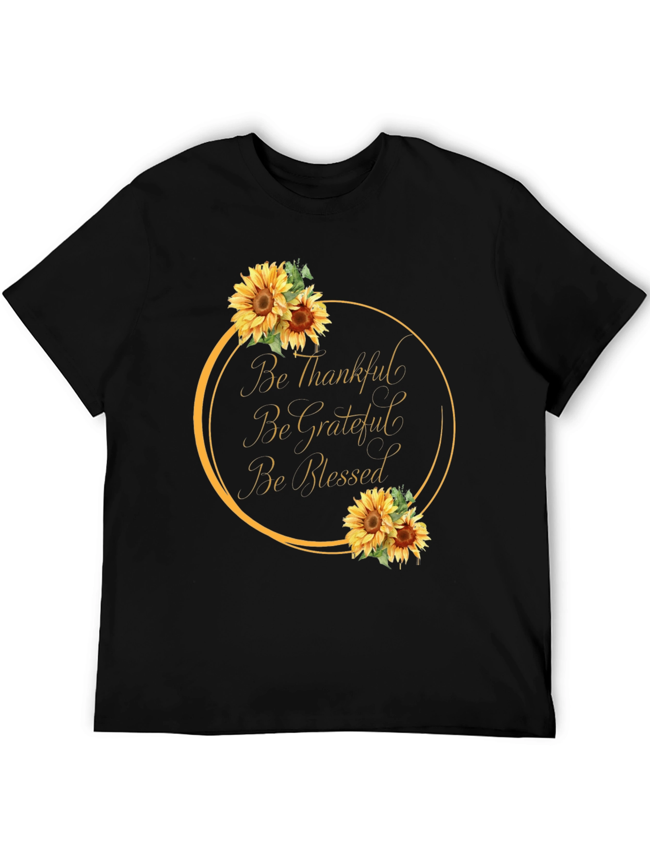 Thankful Grateful Blessed Sunflower Graphic Tee