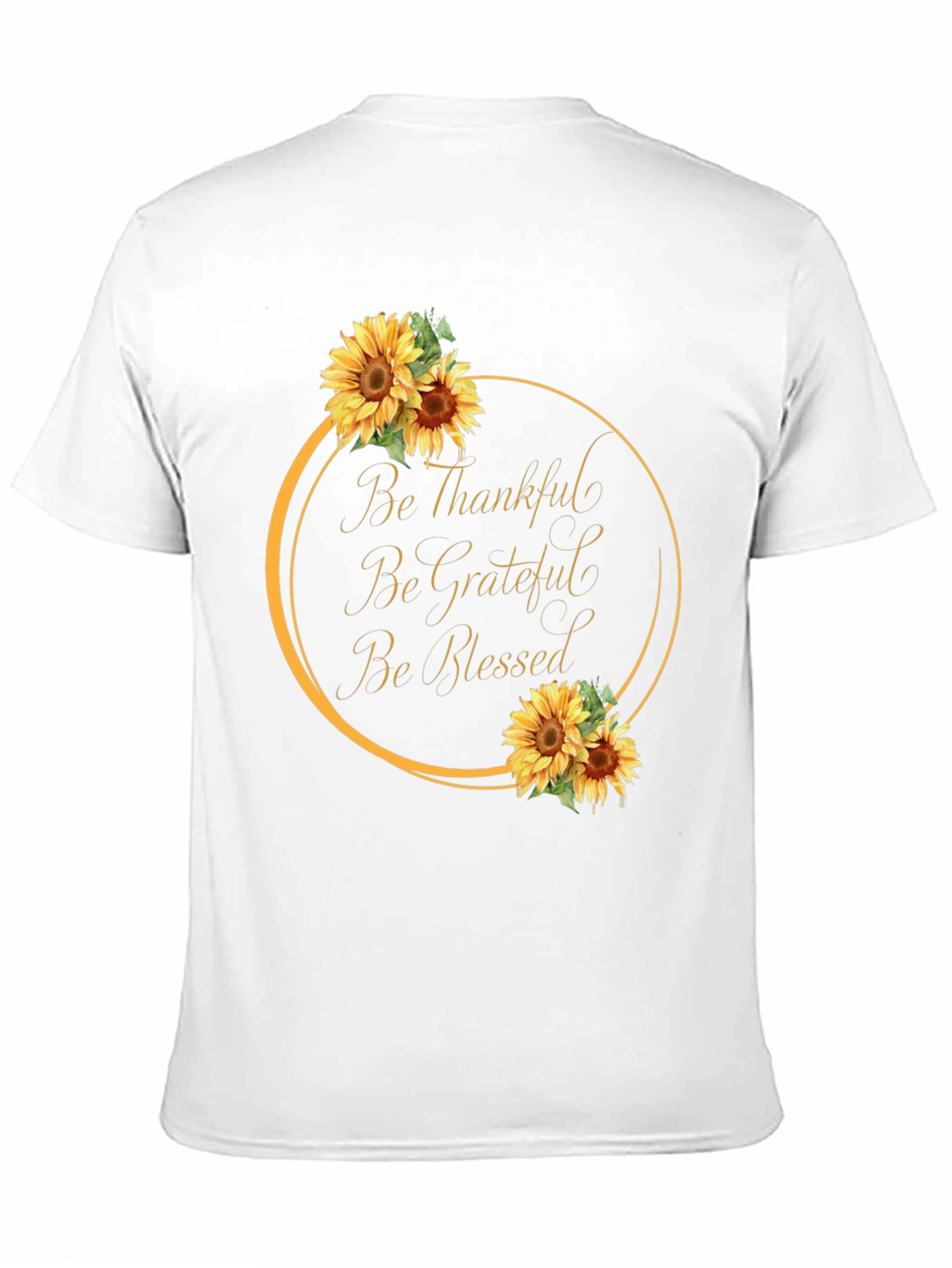 Thankful Grateful Blessed Sunflower Graphic Tee