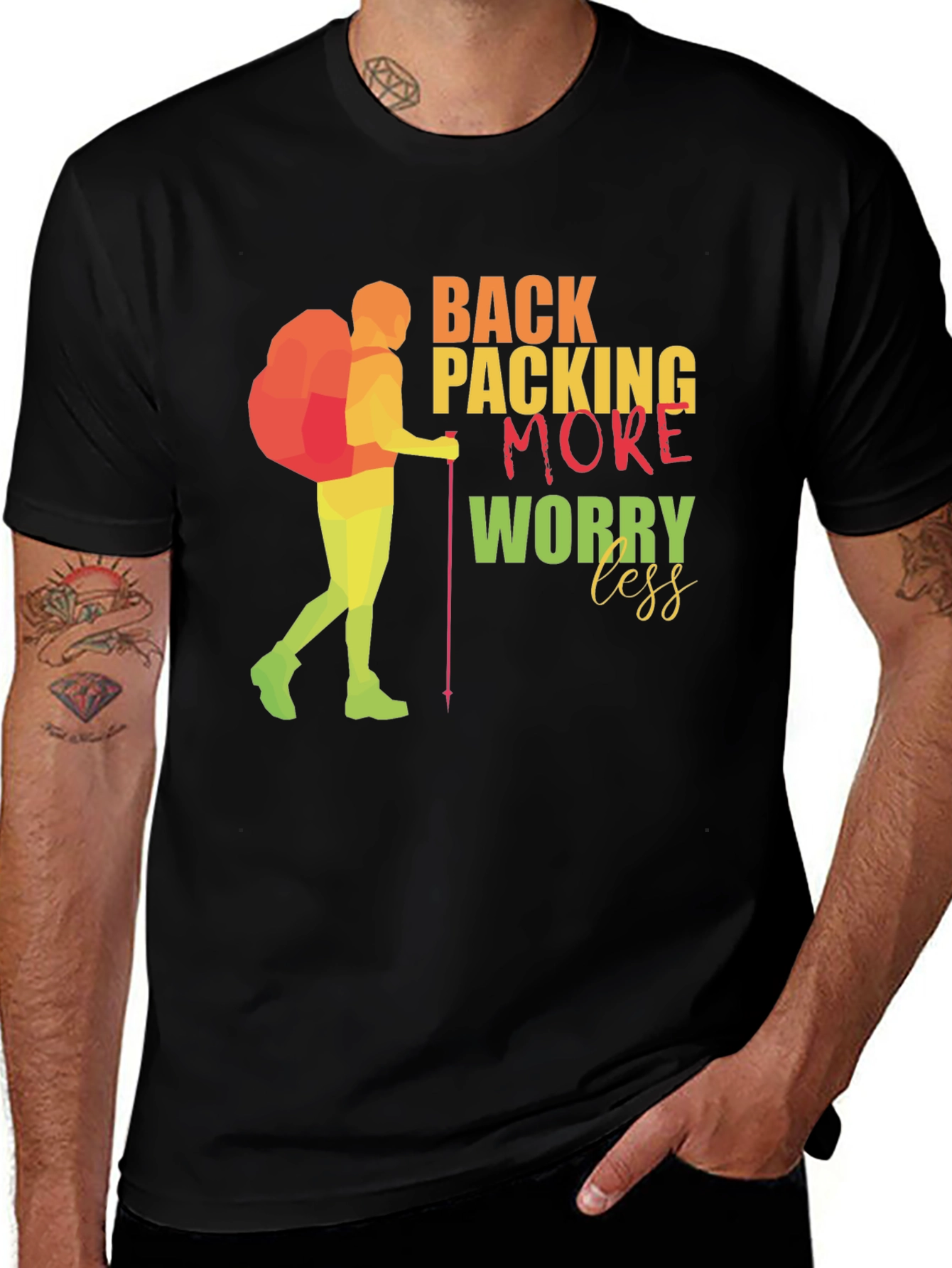 Backpacking More Worry Less Graphic Tee