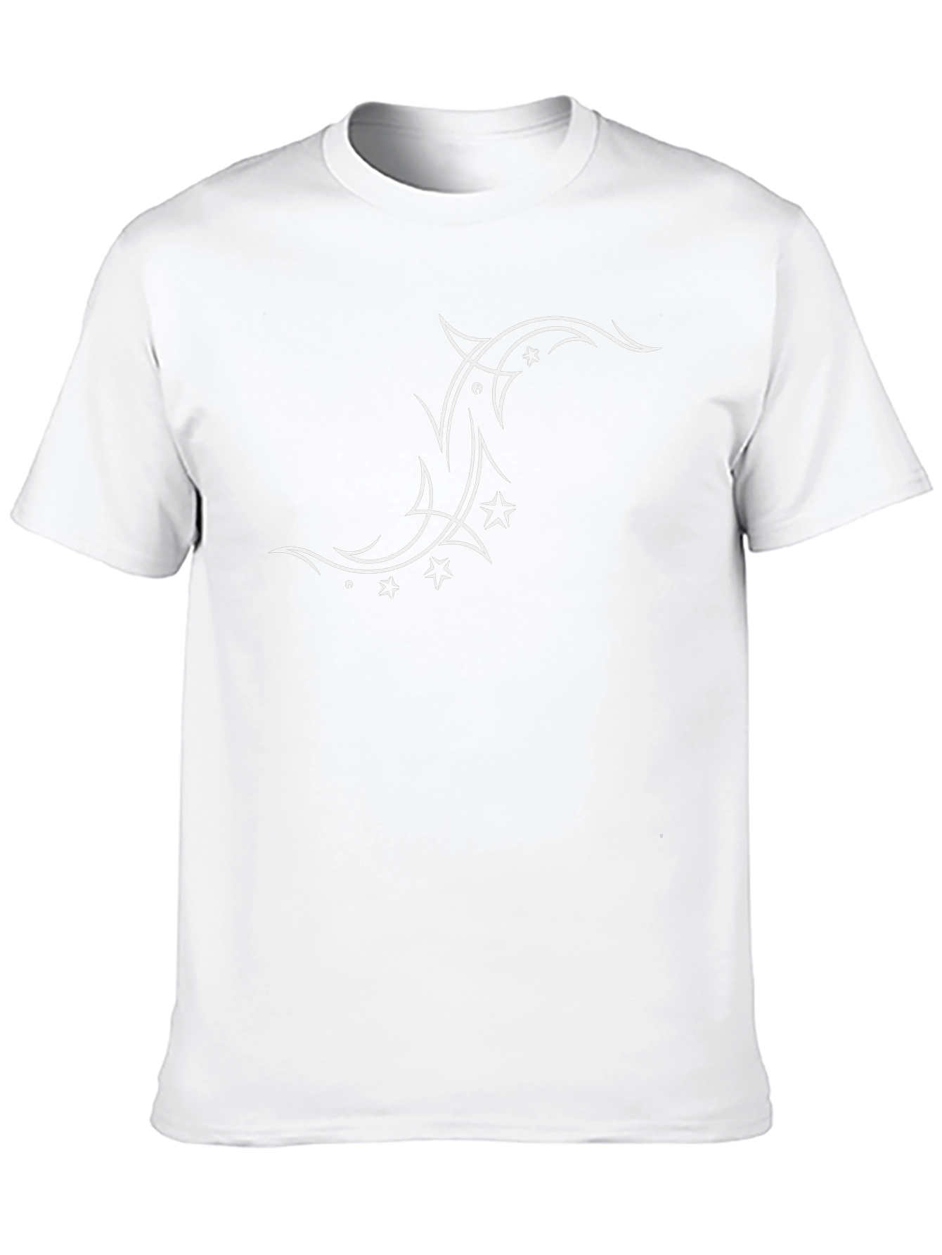 Mens Black T-Shirt with White Tribal Star Design