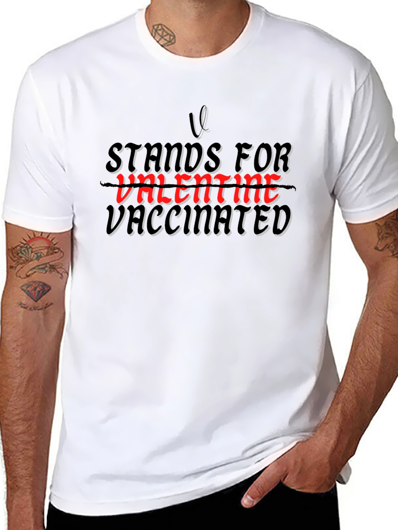 Vaccinated Valentine T-Shirt -  V Stands For