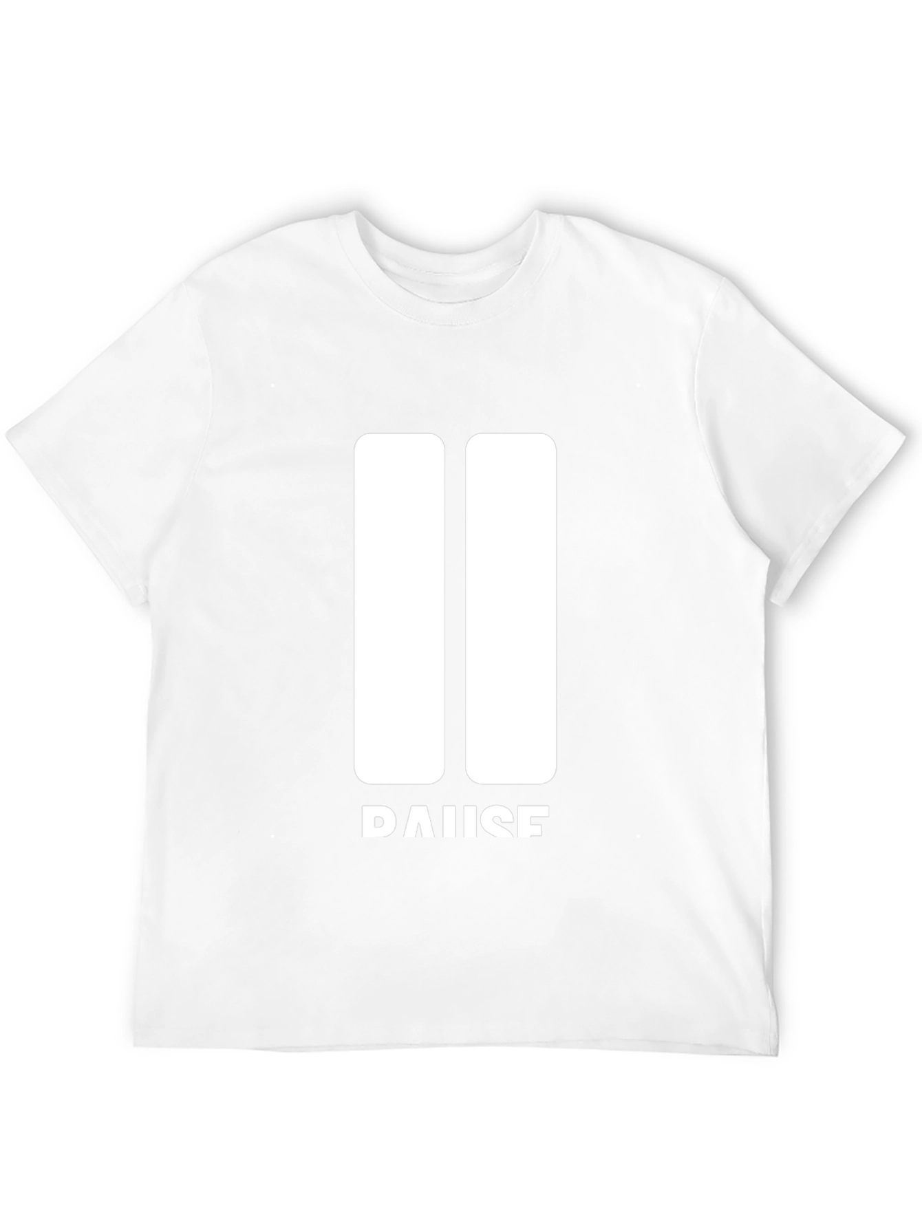 Pause Graphic Tee - Black Crew Neck Soft Cotton