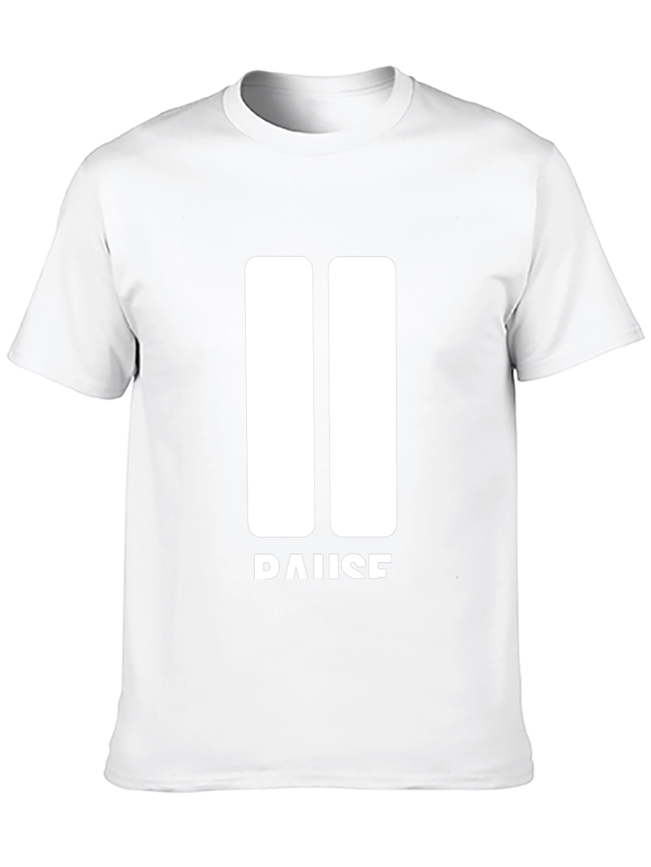 Pause Graphic Tee - Black Crew Neck Soft Cotton