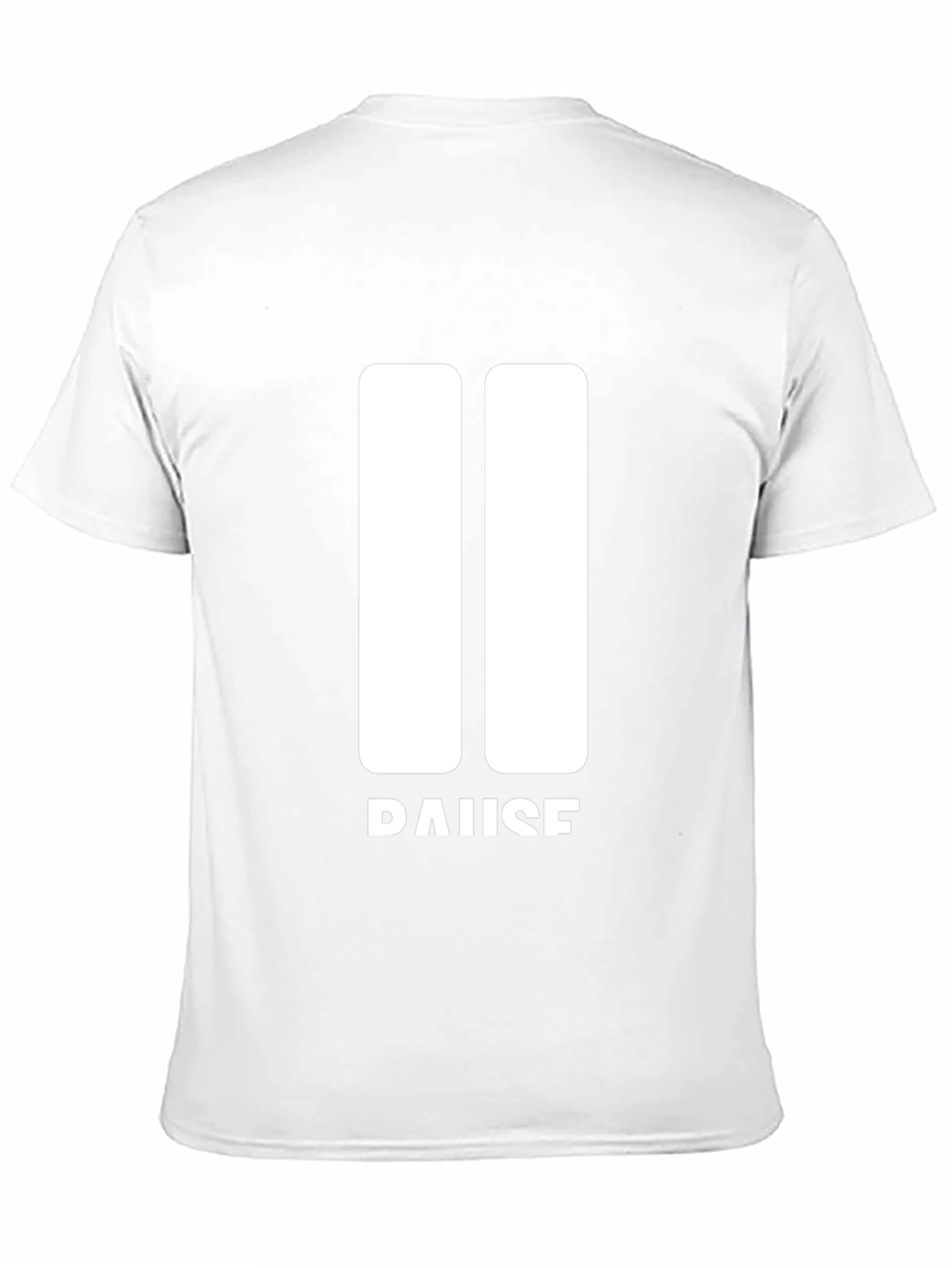 Pause Graphic Tee - Black Crew Neck Soft Cotton