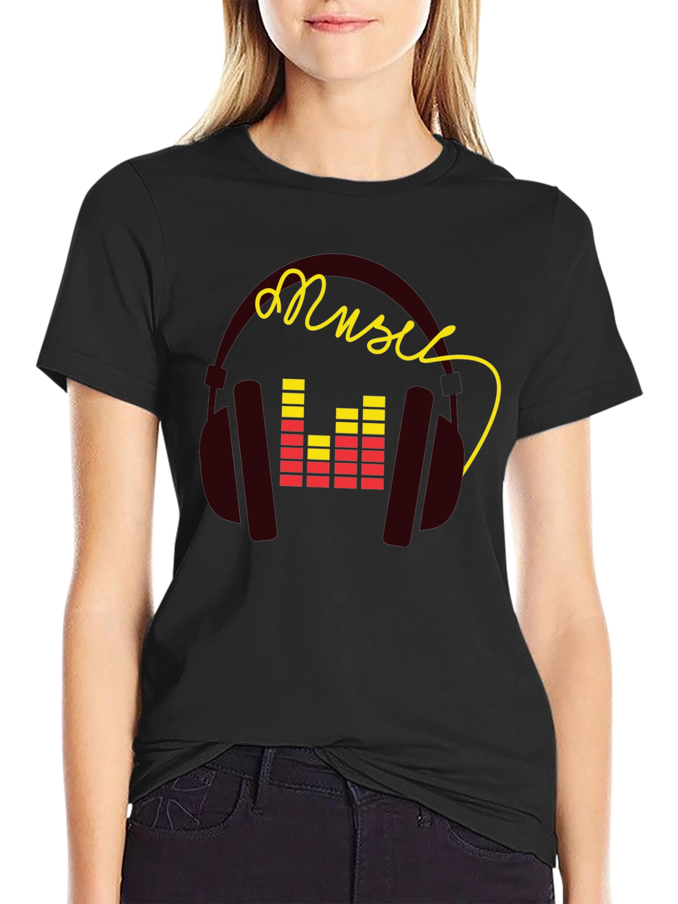 Music Graphic Tee - Stylish Headphones Design