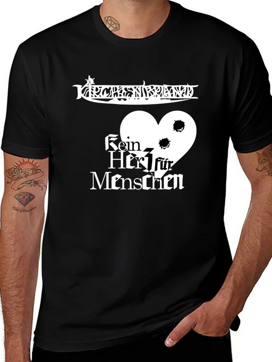 Edgy Graphic Tee - Kein Herz Fur Menschen Heart Design