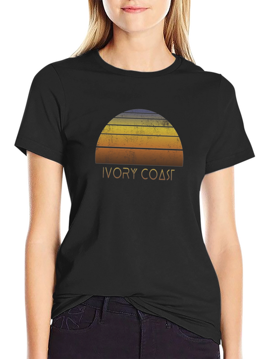 Ivory Coast Graphic Tee - Retro Sunset Design