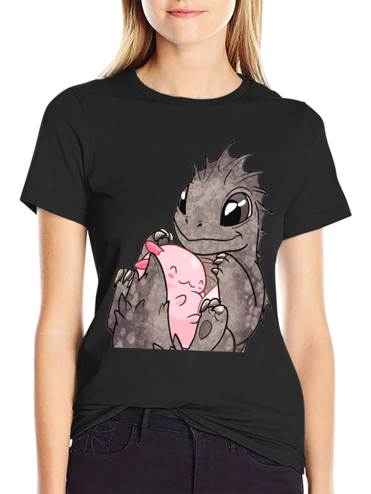Cute Dragon & Axolotl Graphic Tee