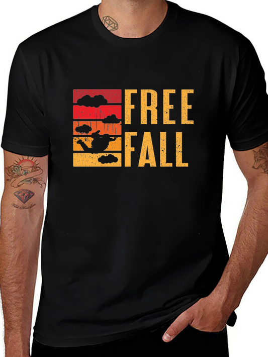 Freefall Skydive Graphic T-Shirt - Black Cotton Tee