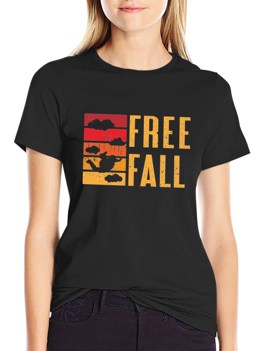 Freefall Skydive Graphic T-Shirt - Black Cotton Tee