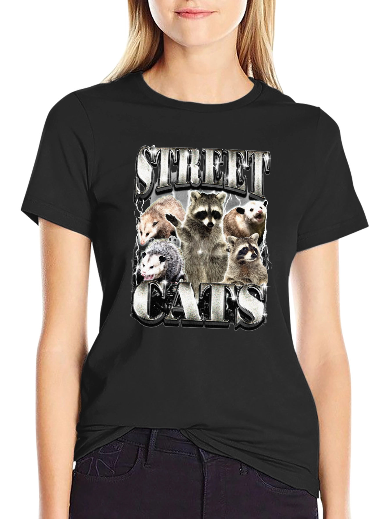 Street Cats Graphic Tee - Raccoons & Opossums