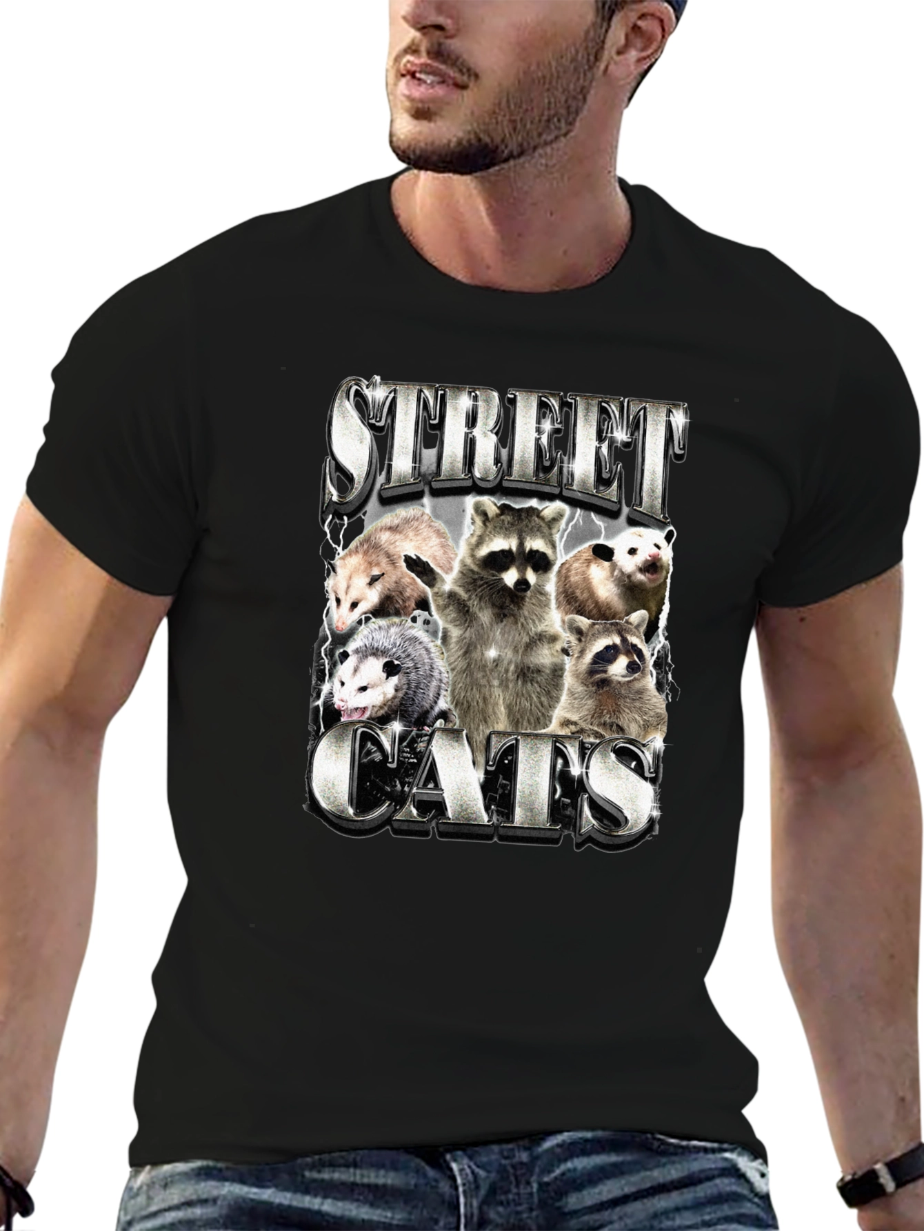 Street Cats Graphic Tee - Raccoons & Opossums